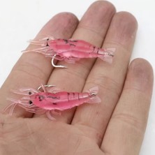 Eagenset Silikon Mini Karides Yapay Yem Pembe 4 cm 5 Adet