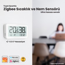 Novato Zigbee Sıcaklık ve Nem Sensörü (  Tuya, Smart Life  Home Assistant Uyumlu )