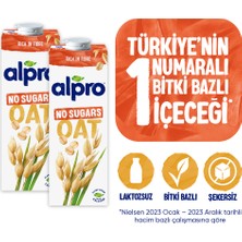 Alpro Şekersiz Yulaf Sütü 2 x 1 lt Laktozsuz Bitkisel Vegan Süt