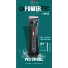 Powertec TR-660 Islak & Kuru Tüm Vücut Tıraş Makinesi (Led Işıklı & Ayarlanabilir Taraklı Başlık) Ipx6 Type-C