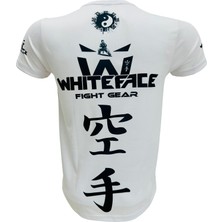 WhiteFace Karate Özel Tasarım Dijital Baskılı Tişört (Beyaz)