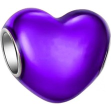 Fubena Metalik Mor Kalp Charm