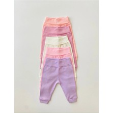 Efu Baby Kız Bebek Pantolon 5'li %100 Pamuklu Geniş Paça Günlük Model Çok Renkli