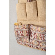 Prendi Home 5 Cepli Etnik Baskılı Çok Amaçlı Askılı Duvar Tipi Dolap Içi Banyo Mutfak Düzenleyici Organizer 35 x 45