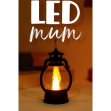 BK Commerce LED Mum Mini Kamp Tipi 1 Adet Pil Dahil Dumansız Alev Ledli  Dekor Işığı Siyah PT430