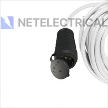 Netelectrical  Kauçuk Tekli Topraklı Ara Uzatma Kablosu 5 Metre 3x2,5 Mm² Ttr Kalın Beyaz Kablolu