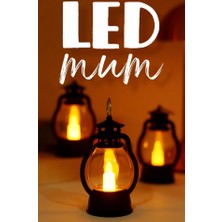 BK Commerce LED Mum Mini Kamp Tipi 3 Adet Pil Dahil Dumansız Alev Ledli  Dekor Işığı Siyah PT430