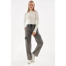 Fashion Friends Kadın Kargo Denim Pantolon