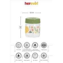 Herevin 12LI 200 cc Botanik Cam Baharatlık Seti-Baharatlık Takımı-Saklama Kabı-Yeşil