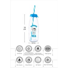 Herevin 500 cc Mavi Inek Desenli Pipetli Şişe