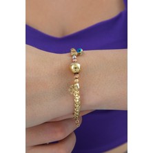 Fiyonk Kuyumculuk 14 Ayar Altın Işıltılı Modern Bileklik