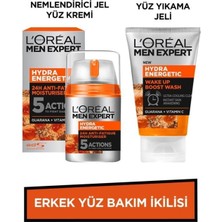 L'oreal Paris Men Expert Erkek Yüz Bakım Ikilisi Hydra Energetic Yüz Yıkama Jeli 100ML Nemlendirici Jel Yüz Kremi 50ML
