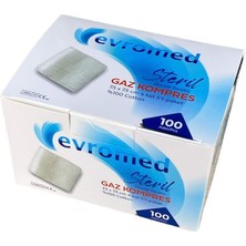 Evromed Gaz Kompres Steril Spanç 100'LÜK Kutu x 4 Kutu (400 Adet)
