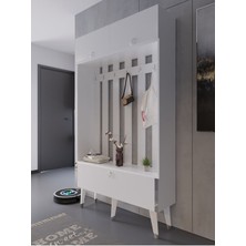 Myniture Home & Living Festival Portmanto - SP1006-1 - Silver Parlak Beyaz