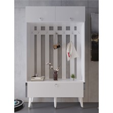 Myniture Home & Living Festival Portmanto - SP1006-1 - Silver Parlak Beyaz