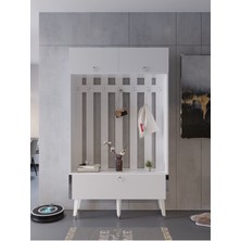 Myniture Home & Living Festival Portmanto - SP1006-1 - Silver Parlak Beyaz