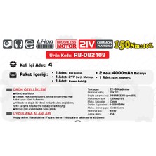 Arm 4000MAH 21V 150 Nm Darbeli  Çelik  Mandrenli Şarjlı Matkap