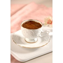 Tekno Trust Porselen Nazenin 12 Parça Porselen Kahve Fincan Takımı - 6 Kişilik Klasik 75 ml Beyaz