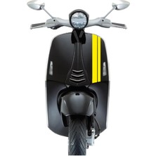 Scooter Şerit Desen Evrensel Sticker Etiket Kaplama Modeli Açık Sarı