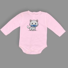 Mnk Baby & Kids Balıklı Kedi Baskılı Bebek Çıtçıtlı Body Uzun Kısa Kolsuz