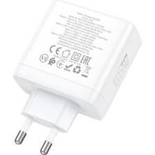 N30 PD65W + Qc3.0 Usb-C + Usb-A Hızlı Şarj Adaptörü