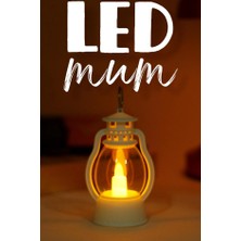 BK Commerce LED Mum Mini Kamp Tipi 1 Adet Pil Dahil Dumansız Alev Ledli  Dekor Işığı Beyaz PT430