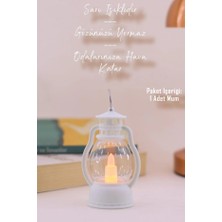 BK Commerce LED Mum Mini Kamp Tipi 1 Adet Pil Dahil Dumansız Alev Ledli  Dekor Işığı Beyaz PT430