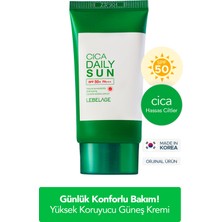 Günlük Hassas ve Konforlu Kore Güneş Kremi Lebelage Cica Daily Sun SPF50+ Pa+++ 30ML