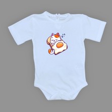 Mnk Baby & Kids Uyuyan Kedi Baskılı Bebek Çıtçıtlı Body Uzun Kısa Kolsuz