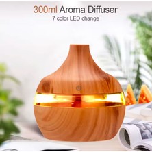 Aet Ultrasonik Hava Nemlendirici 300ML Buhar Makinesi 7 Renk LED Işıklı Koku Yayıcı Aroma Difüzörü