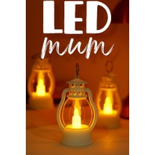 BK Commerce LED Mum Mini Kamp Tipi 3 Adet Pil Dahil Dumansız Alev Ledli  Dekor Işığı Beyaz PT430