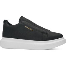 Nstil Günlük Erkek Sneaker Casual Kalın Yüksek Queen Taban Oval Burun Bant Detaylı Spor Ayakkabı 109