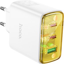 Hoco CS44A Akıllı PD65W + Qc3.0 Gan Usb-C + Usb-A Hızlı Şarj Adaptörü