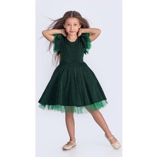 Mnk Baby & Kids Simli Şanzelize Kız Çocuk Abiye Elbise M00669