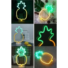 Ananas Model Neon LED Işıklı Masa Lambası Dekoratif Aydınlatma Gece Lambası