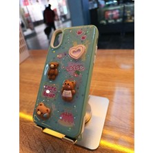 Iphone x Iphone Xs Uyumlu Kabartma Figürlü Darbe Korumalı Kapak Little Bear Kılıf