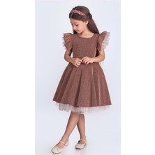Mnk Baby & Kids Kız Çocuk Abiye Elbise M00669 Simli Şanzelize Şık Tasarım Özel Günler İçin