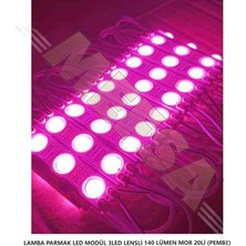 Replax Parmak LED Lamba Pembe 3 LED 140 Lümen 12 Volt 10,lu