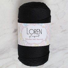 Loren Polyester Soft Macrame Siyah El Örgü Ipi - LM040 - 34445