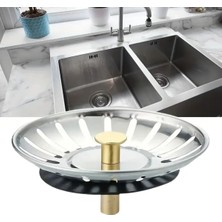 Byogalo® Paslanmaz Çelik Mutfak Evye Lavabo Süzgeci Lavabo Gideri Atık Gıda Tıpası