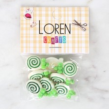 Loren Crafts Yeşil 8'li Düğme - 3024