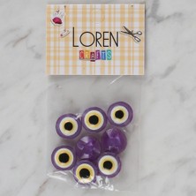 Loren Crafts Mor 8 Li Nazar Boncuğu Düğme - 169