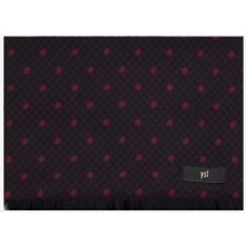 Erkek Siyah Bordo Puantiye Desenli Kaşkol