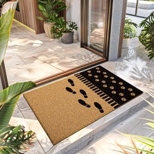 Decovetro Paspas Dekoratif Ayak Izi Desenli Kapı Önü Paspası 40 x 60 cm