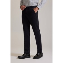 Erkek Siyah Regular Fit  Yan Cepli Kot Pantolon