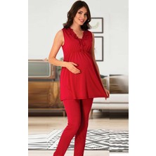 Effortt Vişne Hamile Lohusa Pijama Takımı