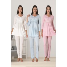 Effortt Ekru Hamile Lohusa Pijama Takımı