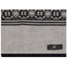 Erkek Gri Siyah Desenli Kaşkol