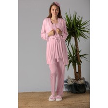 Effortt Pembe Sabahlıklı Hamile Lohusa Pijama Takımı