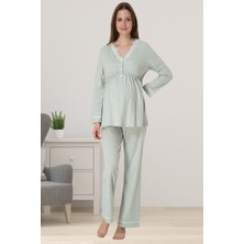 Effortt Yeşil Hamile Lohusa Pijama Takımı